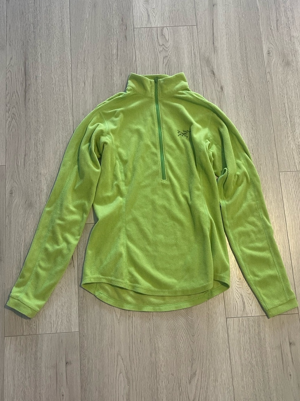 Arc'teryx Delta LT Zip Neck - Light Green Waffle 1/2 Zip Pullover Sweater
